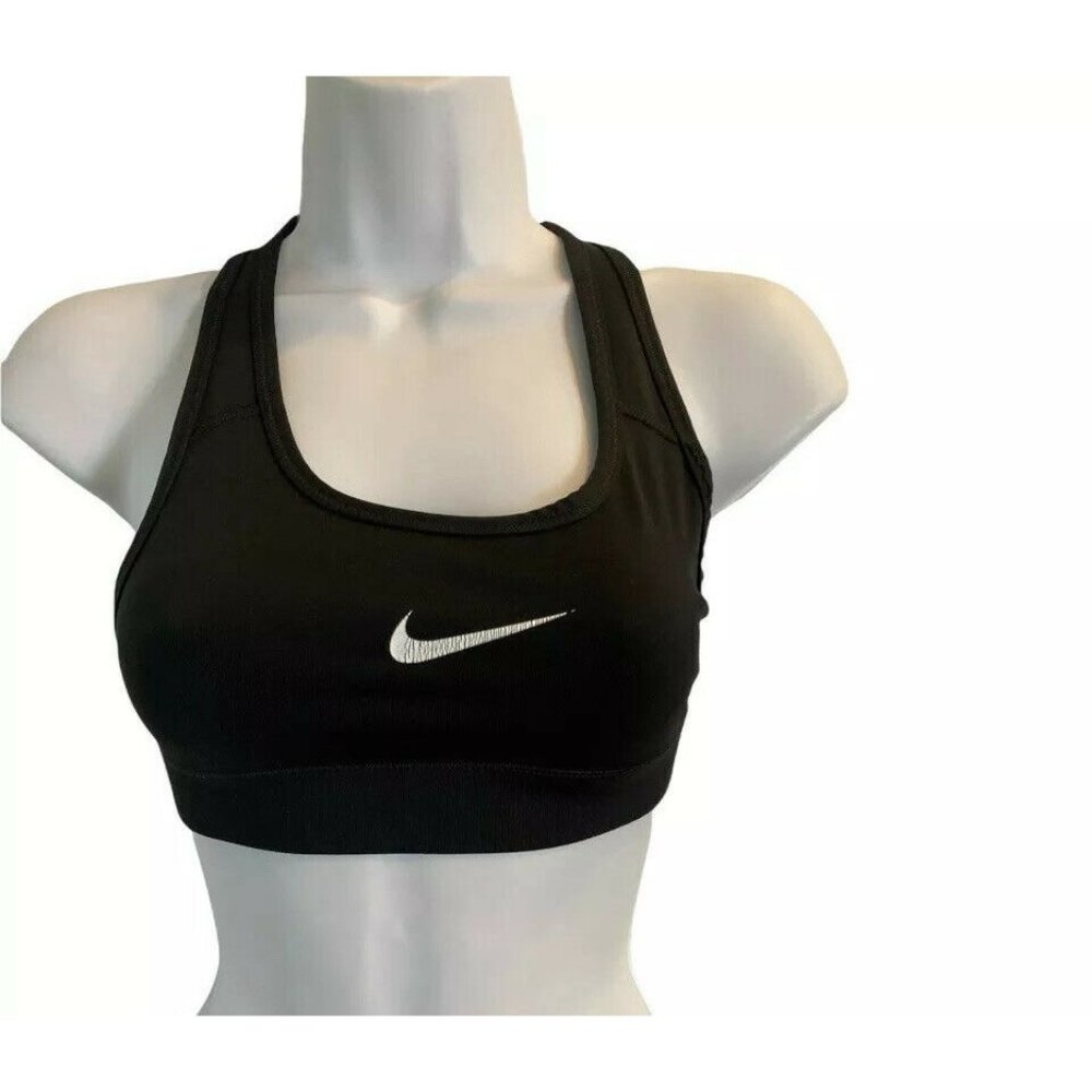 Nike Swoosh Dri Fit Sports Bra Monica ASO Friends Size XS Black Racerback - Picture 6 of 9